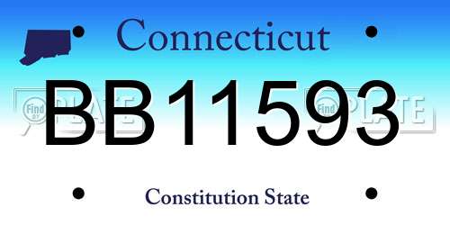 BB11593 Connecticut License Plate