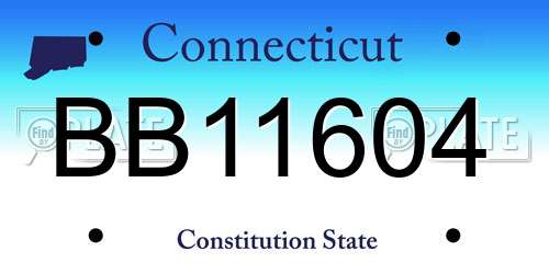 BB11604 Connecticut License Plate