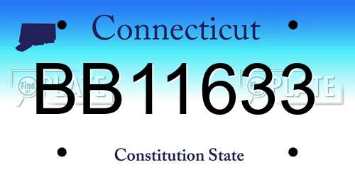 BB11633 Connecticut License Plate
