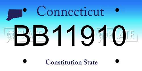 BB11910 Connecticut License Plate