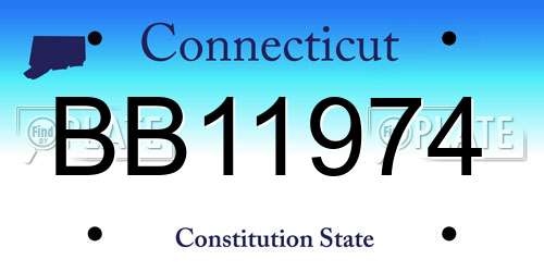 BB11974 Connecticut License Plate