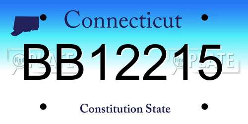 BB12215 Connecticut License Plate