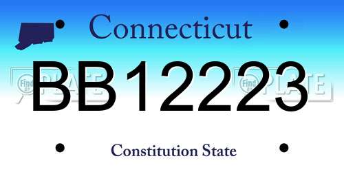 BB12223 Connecticut License Plate