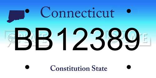 BB12389 Connecticut License Plate