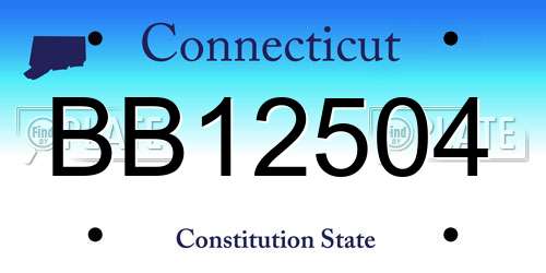 BB12504 Connecticut License Plate