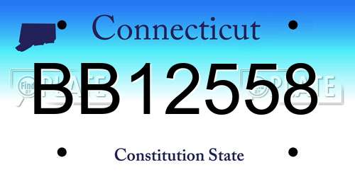 BB12558 Connecticut License Plate
