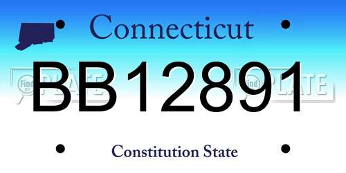 BB12891 Connecticut License Plate