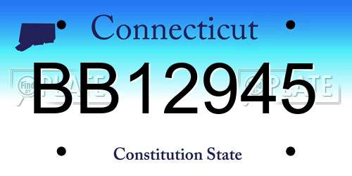 BB12945 Connecticut License Plate