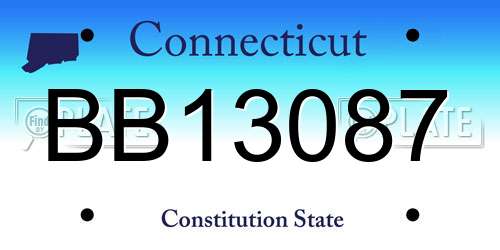 BB13087 Connecticut License Plate