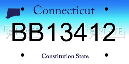 BB13412 Connecticut License Plate