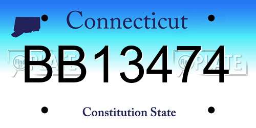 BB13474 Connecticut License Plate