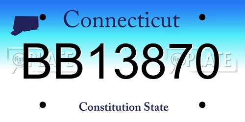 BB13870 Connecticut License Plate