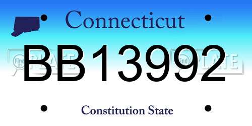 BB13992 Connecticut License Plate