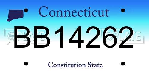 BB14262 Connecticut License Plate