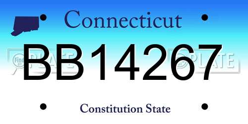 BB14267 Connecticut License Plate