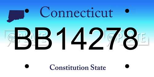 BB14278 Connecticut License Plate