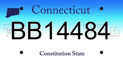 BB14484 Connecticut License Plate