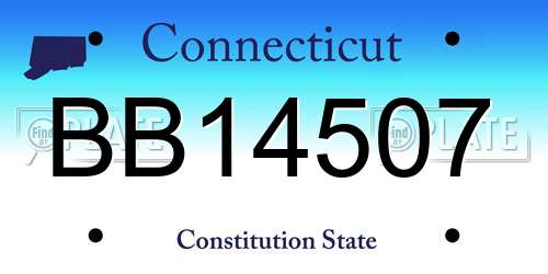 BB14507 Connecticut License Plate