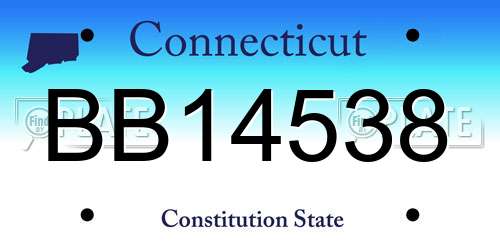 BB14538 Connecticut License Plate
