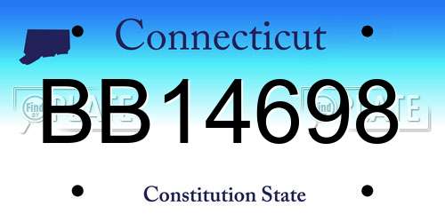 BB14698 Connecticut License Plate