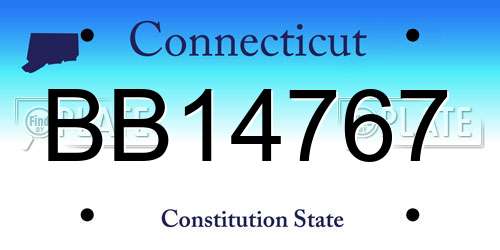 BB14767 Connecticut License Plate