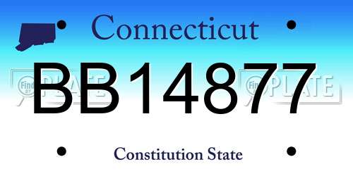 BB14877 Connecticut License Plate