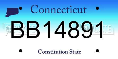 BB14891 Connecticut License Plate