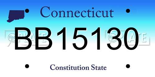 BB15130 Connecticut License Plate