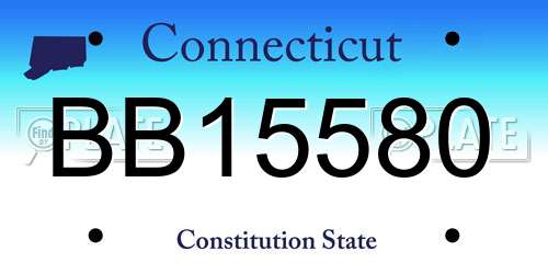 BB15580 Connecticut License Plate