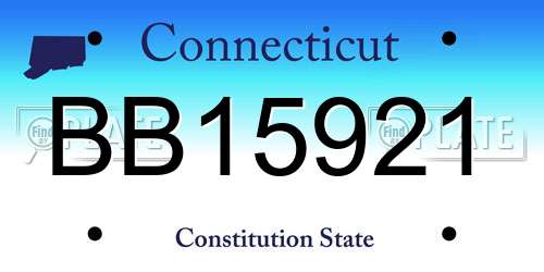 BB15921 Connecticut License Plate