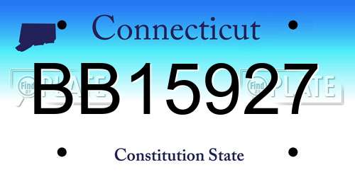 BB15927 Connecticut License Plate