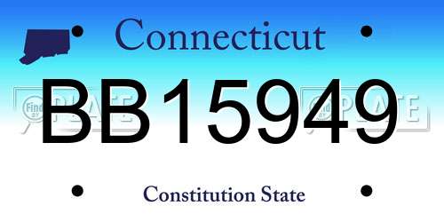 BB15949 Connecticut License Plate
