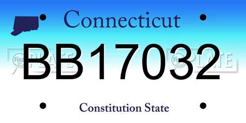 BB17032 Connecticut License Plate