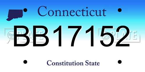 BB17152 Connecticut License Plate
