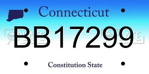 BB17299 Connecticut License Plate