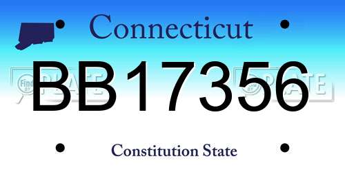 BB17356 Connecticut License Plate