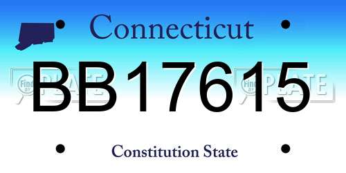 BB17615 Connecticut License Plate