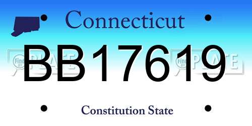 BB17619 Connecticut License Plate