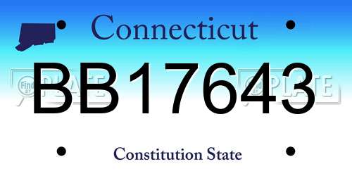 BB17643 Connecticut License Plate