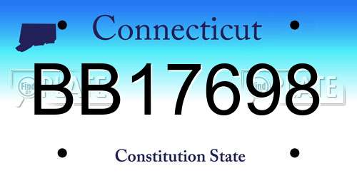 BB17698 Connecticut License Plate