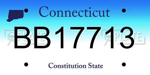 BB17713 Connecticut License Plate