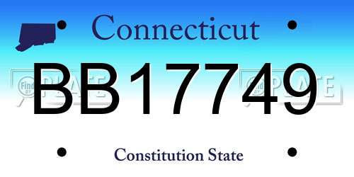 BB17749 Connecticut License Plate