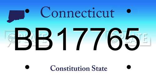BB17765 Connecticut License Plate
