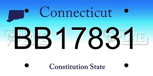 BB17831 Connecticut License Plate