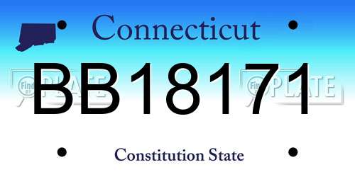 BB18171 Connecticut License Plate