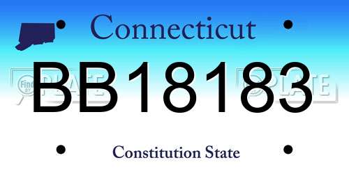 BB18183 Connecticut License Plate