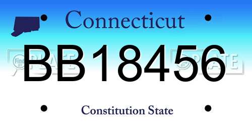 BB18456 Connecticut License Plate