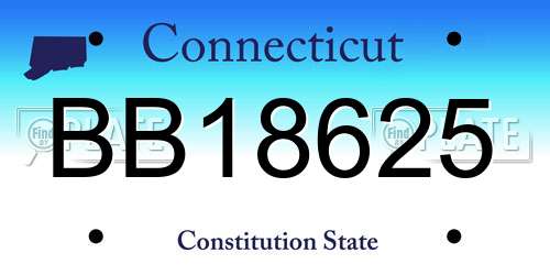 BB18625 Connecticut License Plate