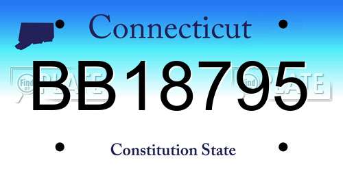 BB18795 Connecticut License Plate