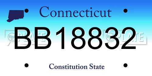 BB18832 Connecticut License Plate